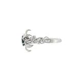 JT ESTATE 14K White Gold Sapphire And Diamond Lily Ring