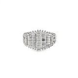JT ESTATE 14K White Gold Diamond Cut Mesh Ring