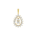 JT ESTATE  14K Yellow Gold Natural Diamond Pear Drop Pendant