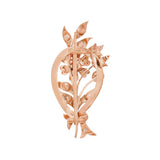 JT ESTATE 18K Rose Gold Rose Cut Diamond Vintage Leaf Brooch