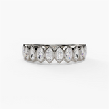 14K White Gold Contemporary Natural Diamonds Band