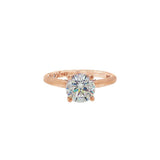 14K Rose Gold Solitaire Round Natural Diamonds Engagement Ring