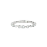 14K White Gold Lab Grown Marquise And Round Diamond Modern Band