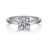 14K White Gold 'Daniele' Round Diamond Hidden Halo Engagement Ring