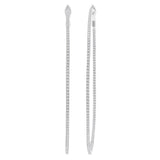 14K White Gold 60Mm Round Inside Out Natural Diamonds Hoop Earrings
