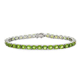 August Birthstone Bracelet: Sterling Silver Peridot Tennis Bracelet