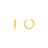 14K Yellow Gold Square Tube Round Hoop Earrings