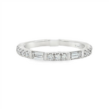 14K White Gold Baguette Natural Diamonds Band