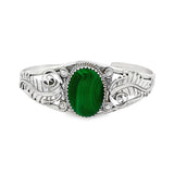 JT ESTATE  Sterling Silver Malachite Cuff