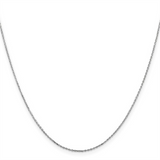 10K White Gold 18 Inches Cable Chain