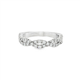 14K White Gold Twist Natural Diamonds Band