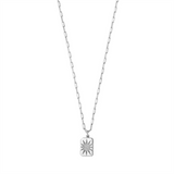 Sterling Silver Cubic Zirconia Starburst Pendant
