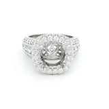 18K White Gold Halo Round Natural Diamonds Natural Diamonds Engagement Ring