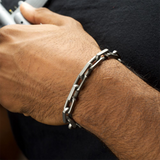 8mm Titanium Matte Finish Paperclip Chain Bracelet