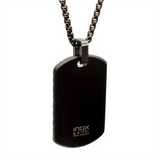 Black Sapphire Gun Metal IP Steel Chiseled Dog Tag