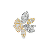 18K White And Yellow Gold Cluster Natural Diamonds Ring