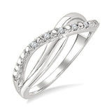 Sterling Silver Diamonds Twisted Ring