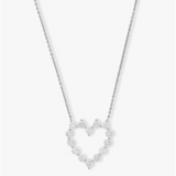Silver Overlay 'She's An Icon' Cubic Zirconia Baby Heart Necklace