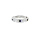 JT ESTATE Platinum Round Sapphires Band Ring