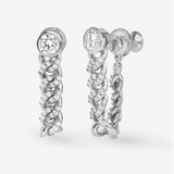 Silver Overlay 'Julian' Soft Chain Cubic Zirconia Dangle Earrings