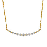 14K Yellow Gold Natural Diamonds Bar Necklace