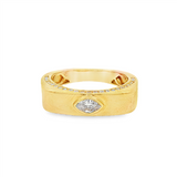 14K Yellow Gold Contemporary Natural Diamonds Ring