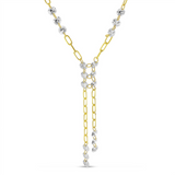 14K Yellow Gold Natural Diamonds Lariat Necklace