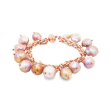 JT ESTATE Italian Bronze Pearl Dangle Bracelet