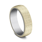 Gray Tantalum And 14K Yellow Gold ‘The Aurora’ Swirl Finish 6.5mm Wedding Band
