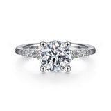 14K White Gold 'Reed' Classic Round Diamond Engagement Ring