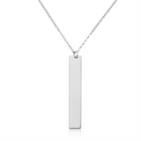 Sterling Silver Engravable Bar Necklace