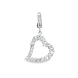 JT ESTATE 14K White Gold Natural Diamonds Heart Pendant