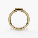14K Yellow Gold Contemporary Natural Diamonds Band