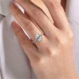 14K White Gold 'Allesia' Hidden Halo Oval Diamond Engagement Ring