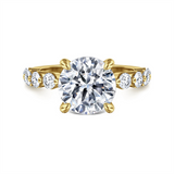 14K Yellow Gold 'Silvey' Modern Round Natural Diamonds Engagement Ring