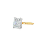 14K Yellow And White Gold Hidden Halo Radiant Diamond Engagement Ring