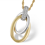 14K Yellow And White Gold Natural Diamonds Contemporary Pendant