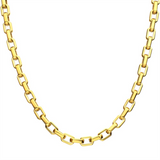 6mm Polished Finish 18K Yellow Gold IP Steel Paperclip Chain Necklace