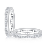 18K White Gold Eternity Natural Diamond Channel Band