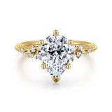 14K Yellow Gold 'Reena' Classic Pear Diamond Engagement Ring