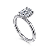14K White Gold ‘Lark’ Oval Solitaire Engagement Ring