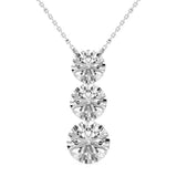 14K White Gold Lab Grown Diamonds Bar Necklace