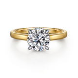 14K Yellow And White Gold 'Sandi' Hidden Halo Round Diamond Engagement Ring