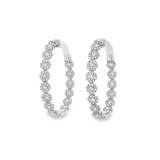 14K White Gold 28Mm Inside Out Lab Grown Diamonds Pavé Hoops