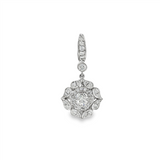JT ESTATE Platinum Charles Krypell Natural Diamond Floral Pendant