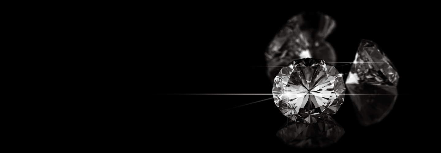 Three diamonds on a black background.