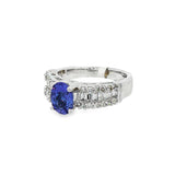 14K White Gold Oval Tanzanite Classic Ring