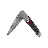 Damascus Steel Liner Lock Pocket Knife With Fordite Handle