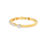 14K Yellow Gold Modern Natural Diamonds Band