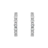 April Birthstone Sterling Silver White Topaz Inside Out Earrings